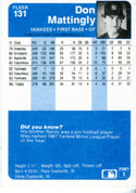 Don Mattingly 1984 Fleer Card