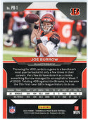 Joe Burrow 2020 Panini Chronicles Prizm Black Rookie Card #PB-1