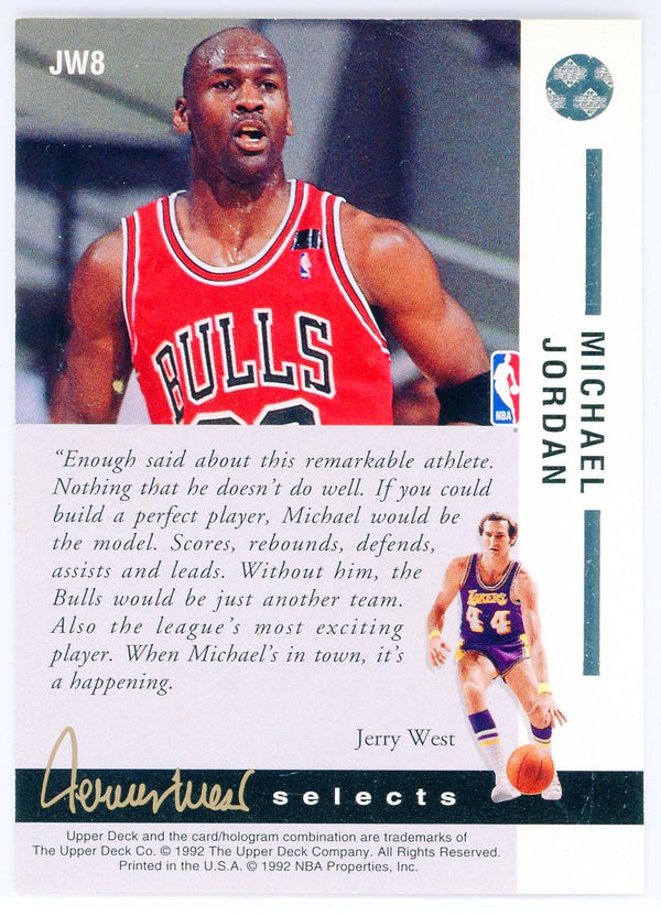 Michael Jordan 1992-93 Upper Deck Jerry West Selects Card #JW8