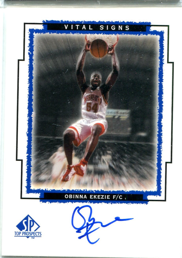 Obinna Ekezie 1999 Upper Deck SP Top Prospects Vital Signs Autographed Card