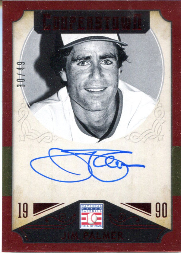 Jim Palmer 2015 Panini Cooperstown Red Border Autographed Card #30/49