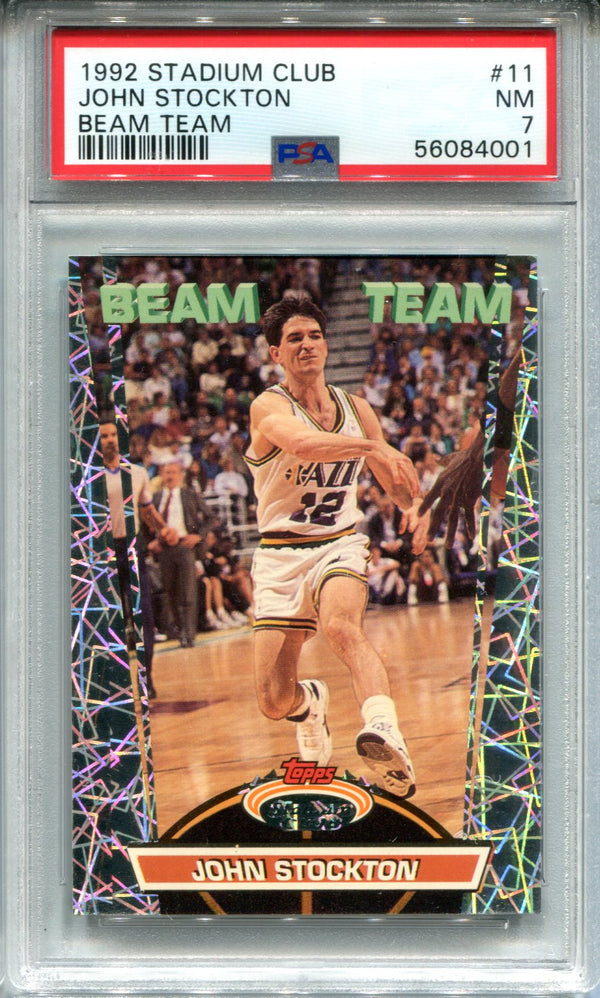 John Stockton 1992 Stadium Club #11 PSA NM 7 Card