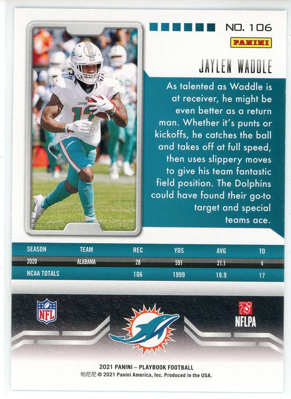 Jaylen Waddle 2021 Panini Playbook Rookie Card #106
