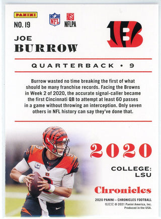 Joe Burrow 2020 Panini Chronicles Rookie Card #19