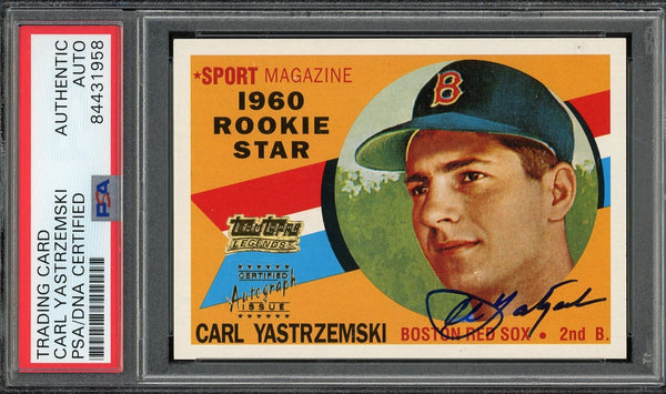 Carl Yastrzemski Autographed 2001 Topps Card (PSA)