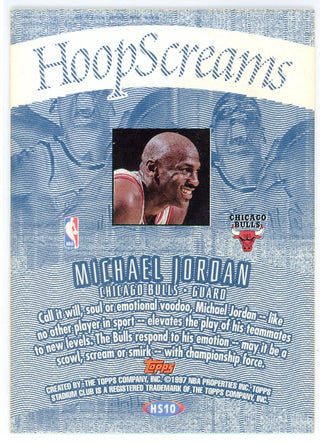 Michael Jordan 1997 Topps Stadium Club Hoop Screams Card #HS10