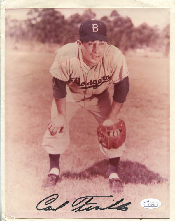 Carl Furillo Autographed 8x10 photo ( JSA)