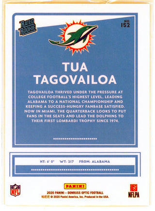 Tua Tagovailoa 2020 Panini Donruss Optic Rated Rookie Card #152