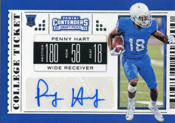 Penny Hart Autographed 2019 Contenders Draft Picks Rookie Card