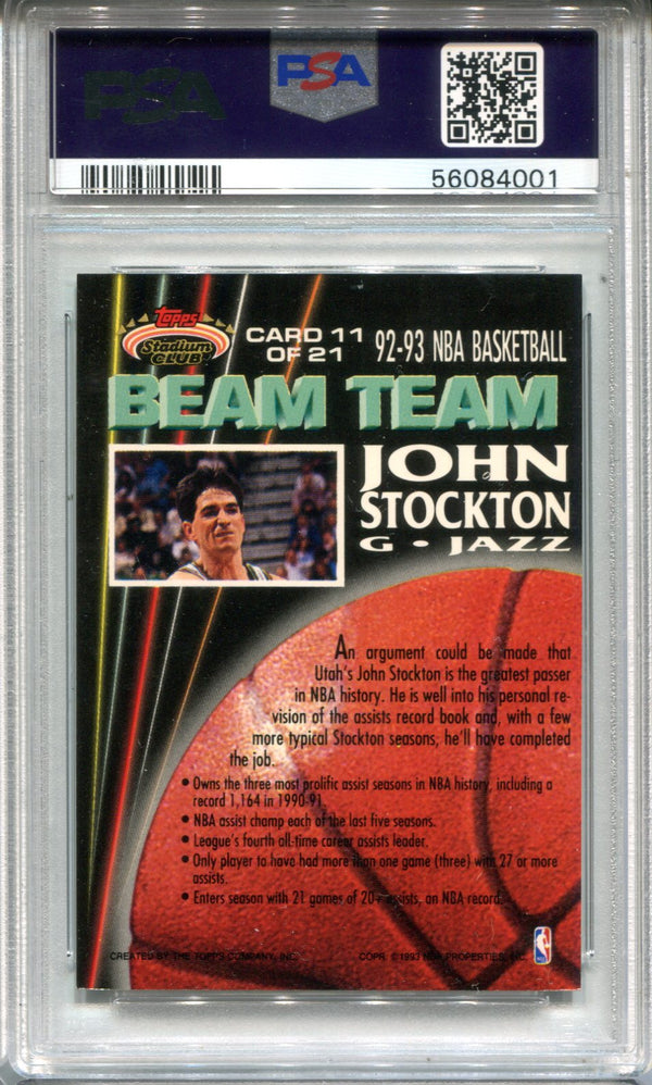 John Stockton 1992 Stadium Club #11 PSA NM 7 Card