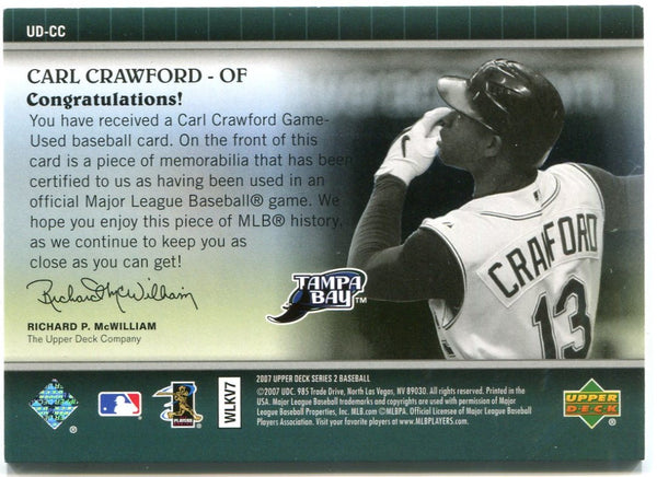 Carl Crawford Upper Deck Jersey Card