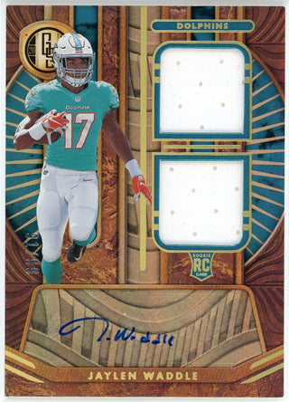 Jaylen Waddle Autographed 2021 Panini Gold Standard Rookie Patch Card #254