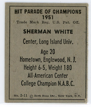 Sherman White 1951 Berk Ross Card #2-11