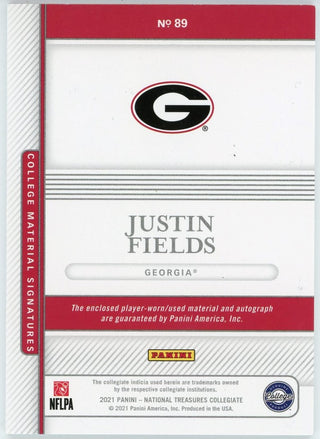 Justin Fields Autographed 2021 Panini National Treasures Collegiate Rookie Jersey Card