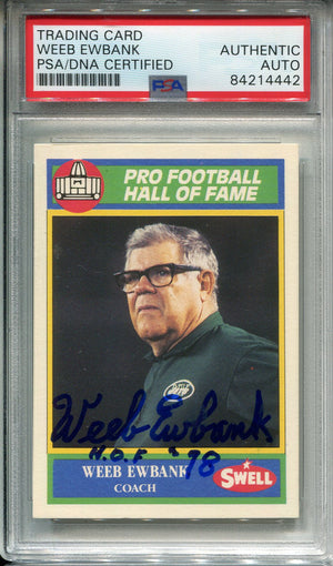 Weeb "HOF 78" Ewbank Autographed 1990 Swell Card #98 (PSA)
