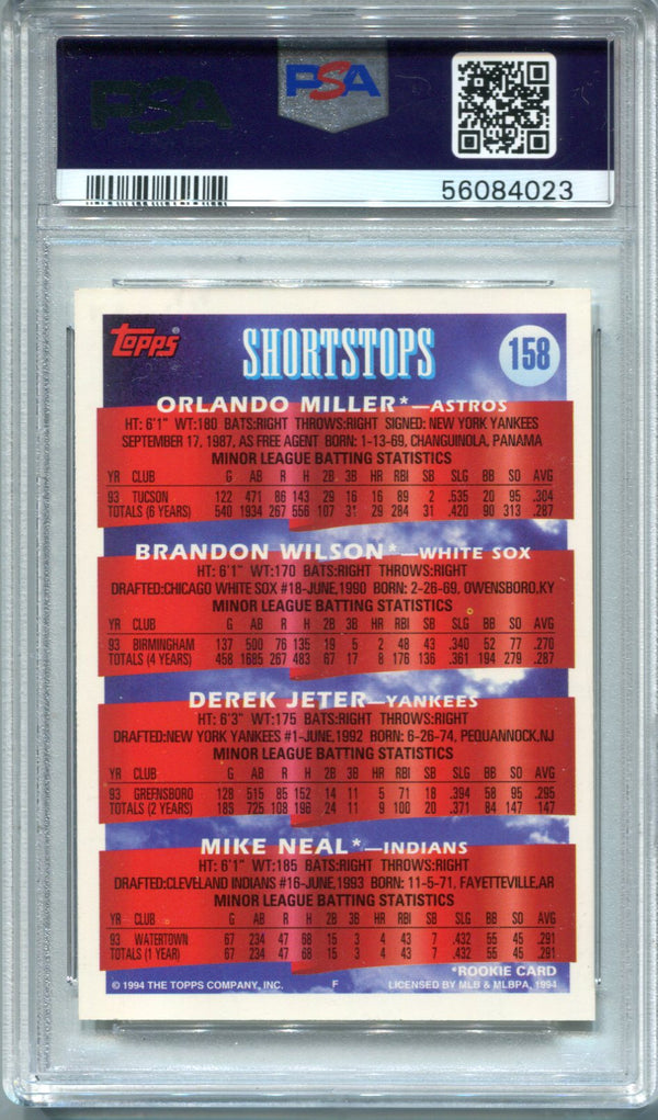 Derek Jeter 1994 Topps Prospects #158 PSA NM-MT 8 Card