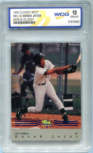 1992 Classic Best Minor League - Bonus Card - Blue #BC22 - Derek Jeter [PSA  10 GEM MT]