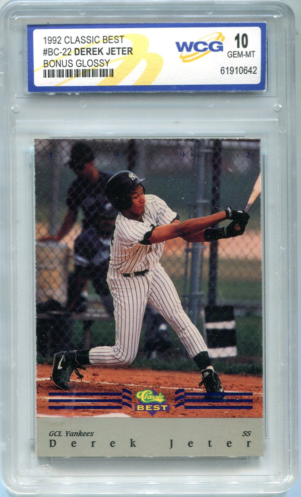 Derek Jeter 1992 Classic Best #BC22 WCG GEM MT 10 Card