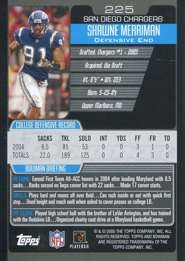 Shawne Merriman 2005 Bowman Rookie Card