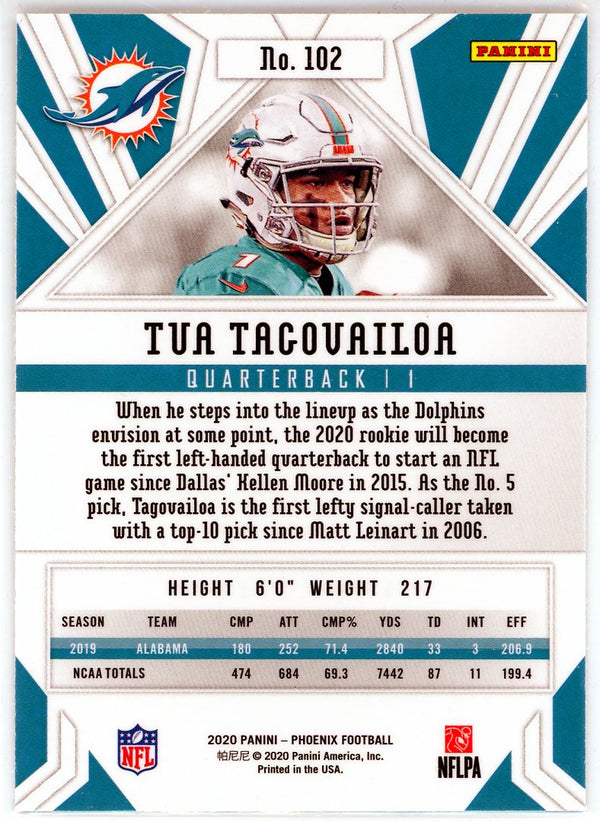 Tua Tagovailoa 2020 Panini Phoenix Rookie Card #102