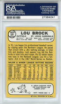 Lou Brock Autographed 1968 Topps Card #520 (PSA)
