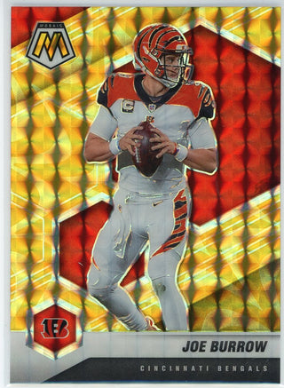 Joe Burrow 2021 Panini Mosaic Yellow Prizm Card #47