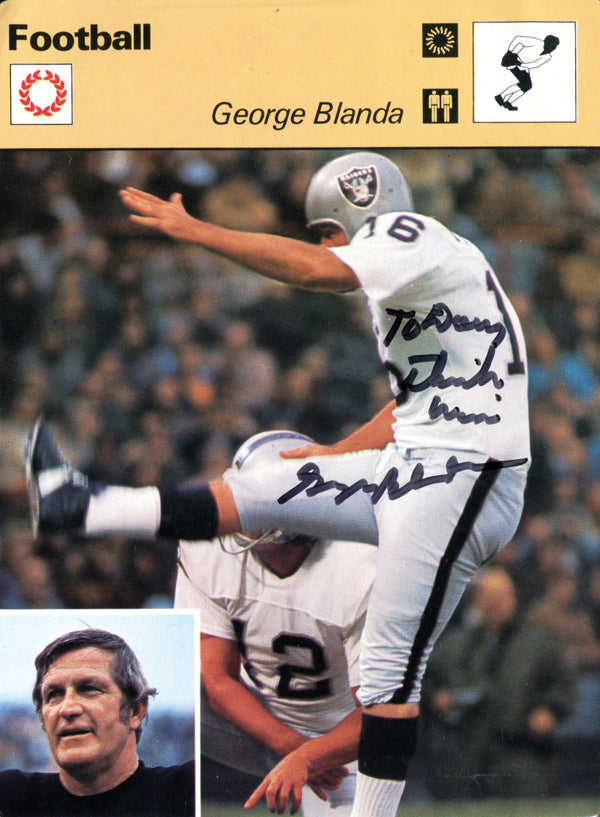 George Blanda Autographed 1977 Baseball Focus Card