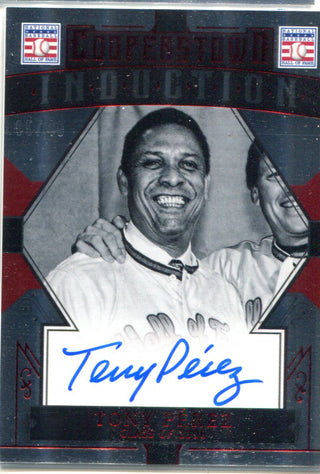 Tony Perez Autographed 2015 Panini Cooperstown Induction Red Border Autographed Card #5/49