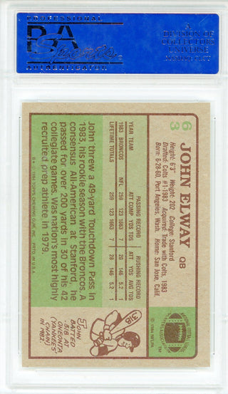 John Elway 1984 Topps Card #63 (PSA Mint 9)