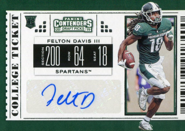 Felton Davis III Autographed 2019 Contenders Draft Rookie Card