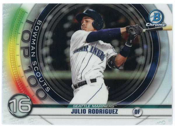 Julio Rodriguez 2020 Bowman Chrome Bowman Scouts Top 100 Card #BTP-16