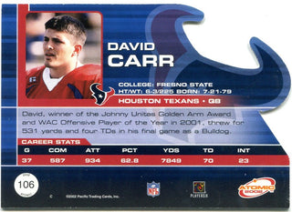 David Carr Pacific Atomic 2002 Rookie Card 062/465