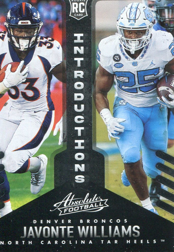 Javonte Williams 2021 Panini Absolute Rookie Card