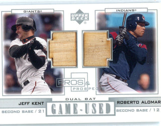 Jeff Kent & Roberto Alomar 2001 Dual Bat Game-Used Bat Unsigned Card