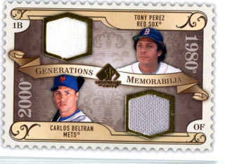 Tony Perez & Carlos Beltran 2009 Upper Deck SP Generation Memorabilia Unsigned Card