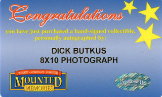 Dick Butkus Autographed 8x10 Photo (Mounted Memories)