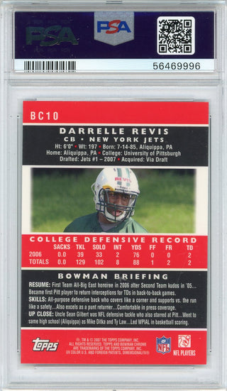 Darrelle Revis 2007 Bowman Chrome Rookie Card #BC10 (PSA)