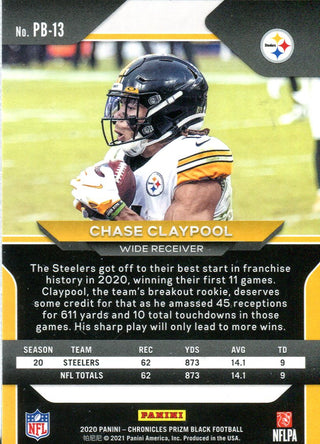 Chase Claypool 2020 Panini Chronicles Prizm Black Football Rookie Card #PB-13