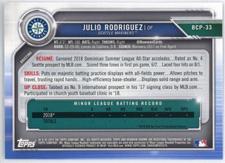 Julio Rodriguez 2019 Bowman Chrome 1st Bowman Card #BCP-33