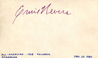 Ernie Nevers Autographed 3x5 Card