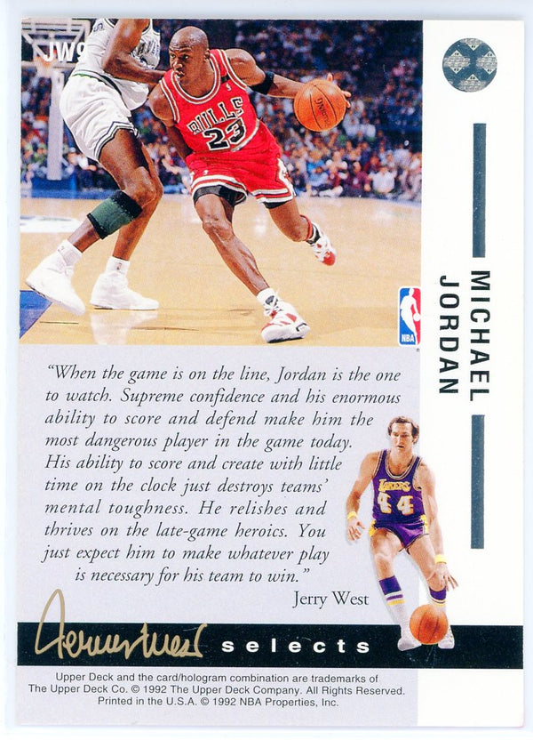 Michael Jordan 1992-93 Upper Deck Jerry West Selects Card #JW9