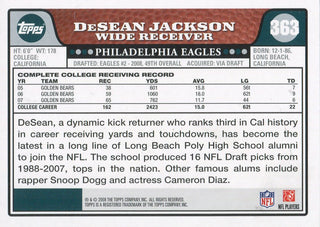 DeSean Jackson 2008 Topps Rookie Card