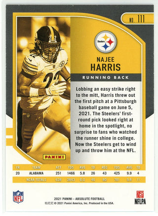 Najee Harris 2021 Panini Contenders Draft Class Insert Card No 19