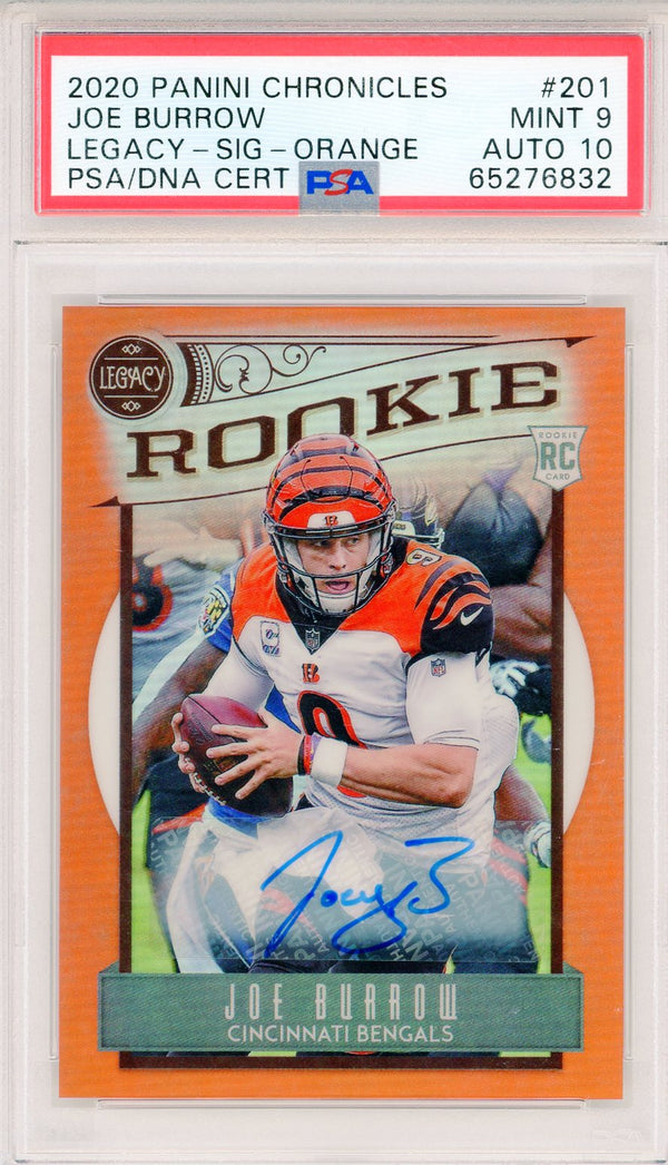 Joe Burrow Autographed 2020 Panini Chronicles Legacy Orange Prizm