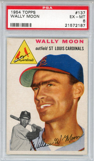Wally Moon 1954 Topps Card #137 (PSA EX-MT 6)