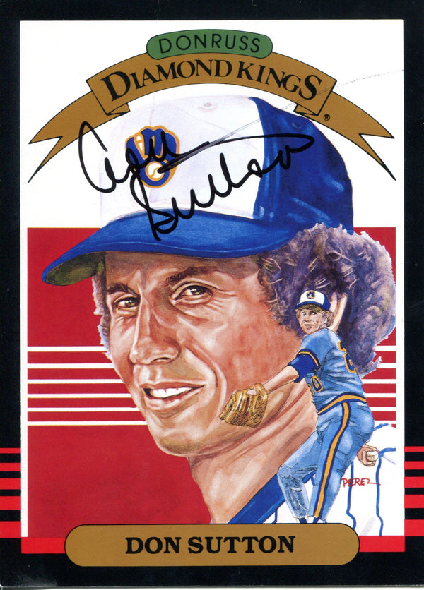 Don Sutton Autographed 1985 Donruss Diamond Kings Over Sized Card