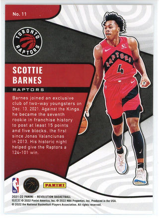 Scottie Barnes 2021-22 Panini Revolution Rookie Revolution Card #11