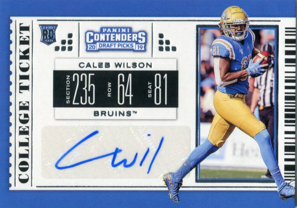 Caleb Wilson Autographed 2019 Contenders Draft Picks Rookie Card