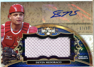 Devin Mesoraco 2013 Topps Triple Threads Game-Used Memorabilia/Autographed Card #67/99