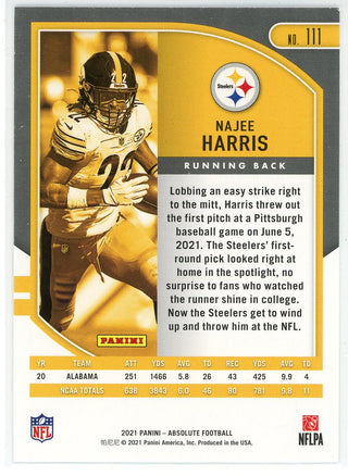 Sold at Auction: 2021 Absolute Rookie Force Jersey Najee Harris RC